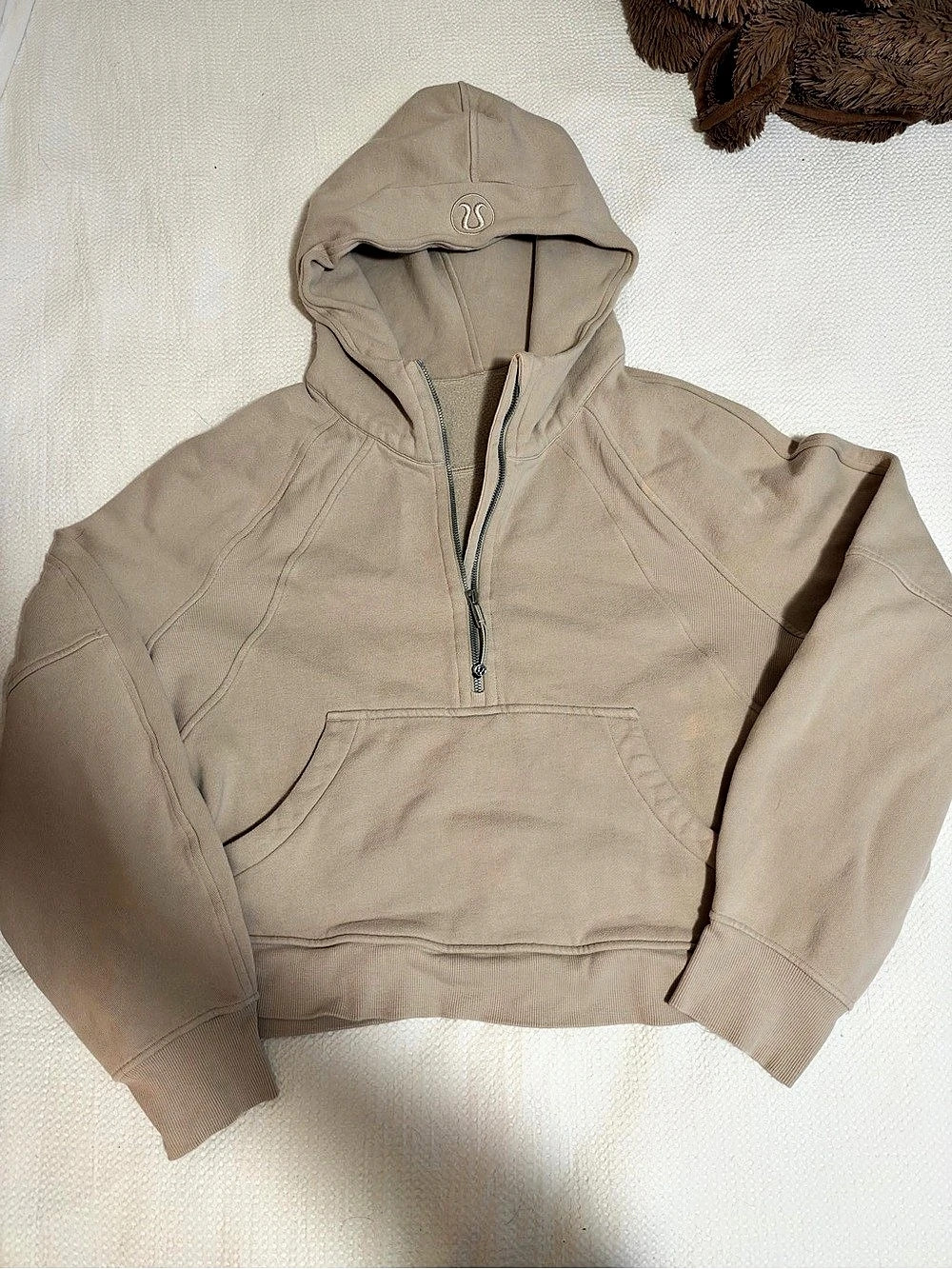 lululemon Scuba Oversized Half-Zip Hoodie Beige